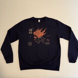 Men's Navy Graphic Crewneck Sweater